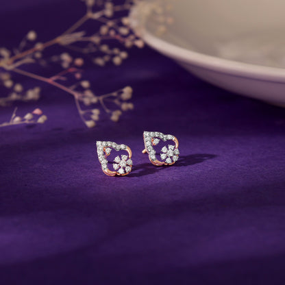 Rose Gold Grogeous Drop Diamond Earrings