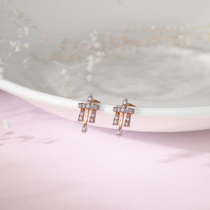 Rose Gold Worthy Diamond Earrings