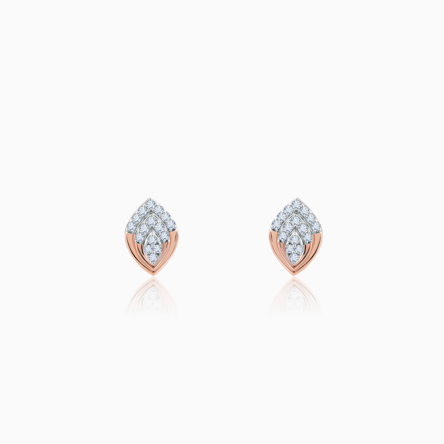 Rose Gold Opulent Bud Diamond Earrings