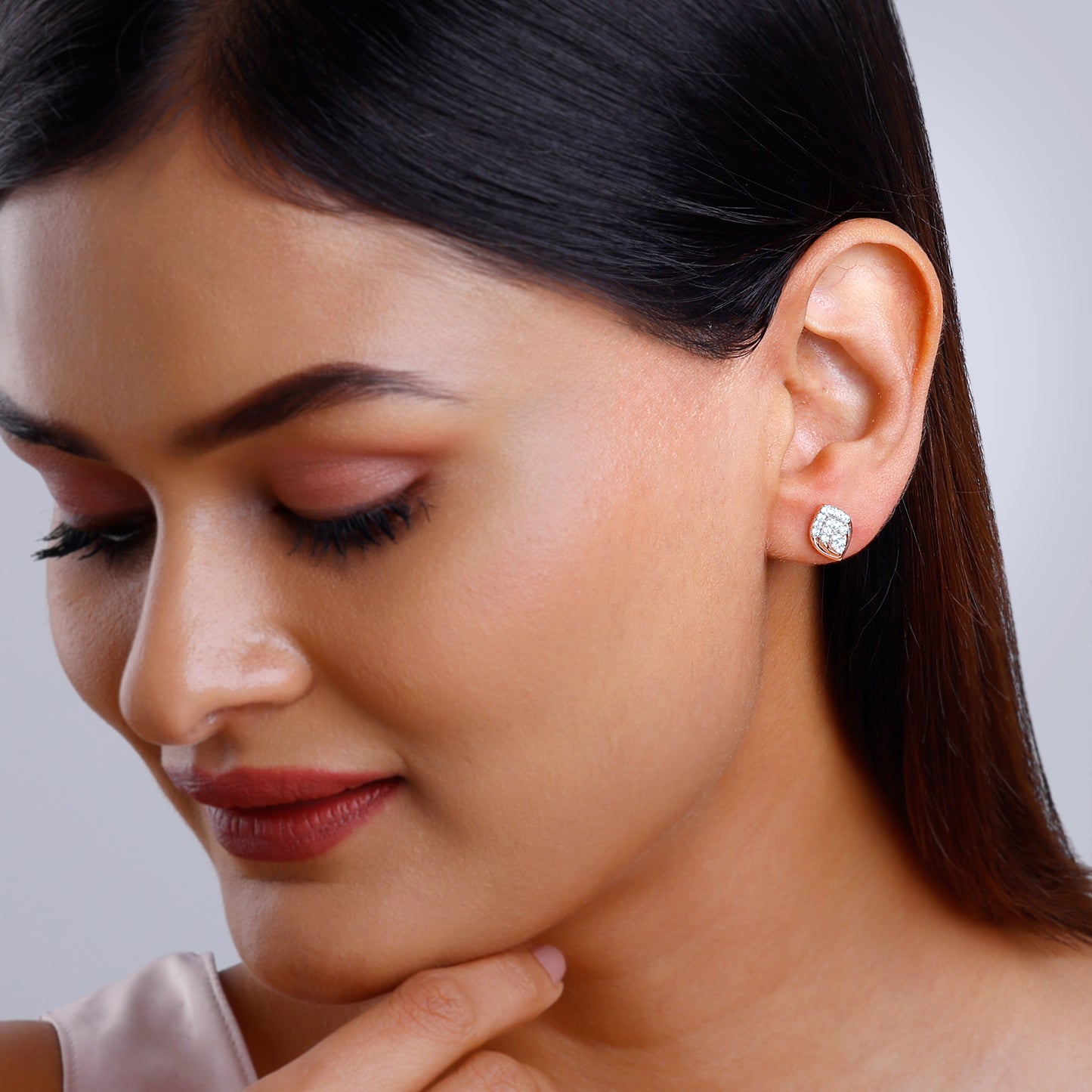 Rose Gold Opulent Bud Diamond Earrings