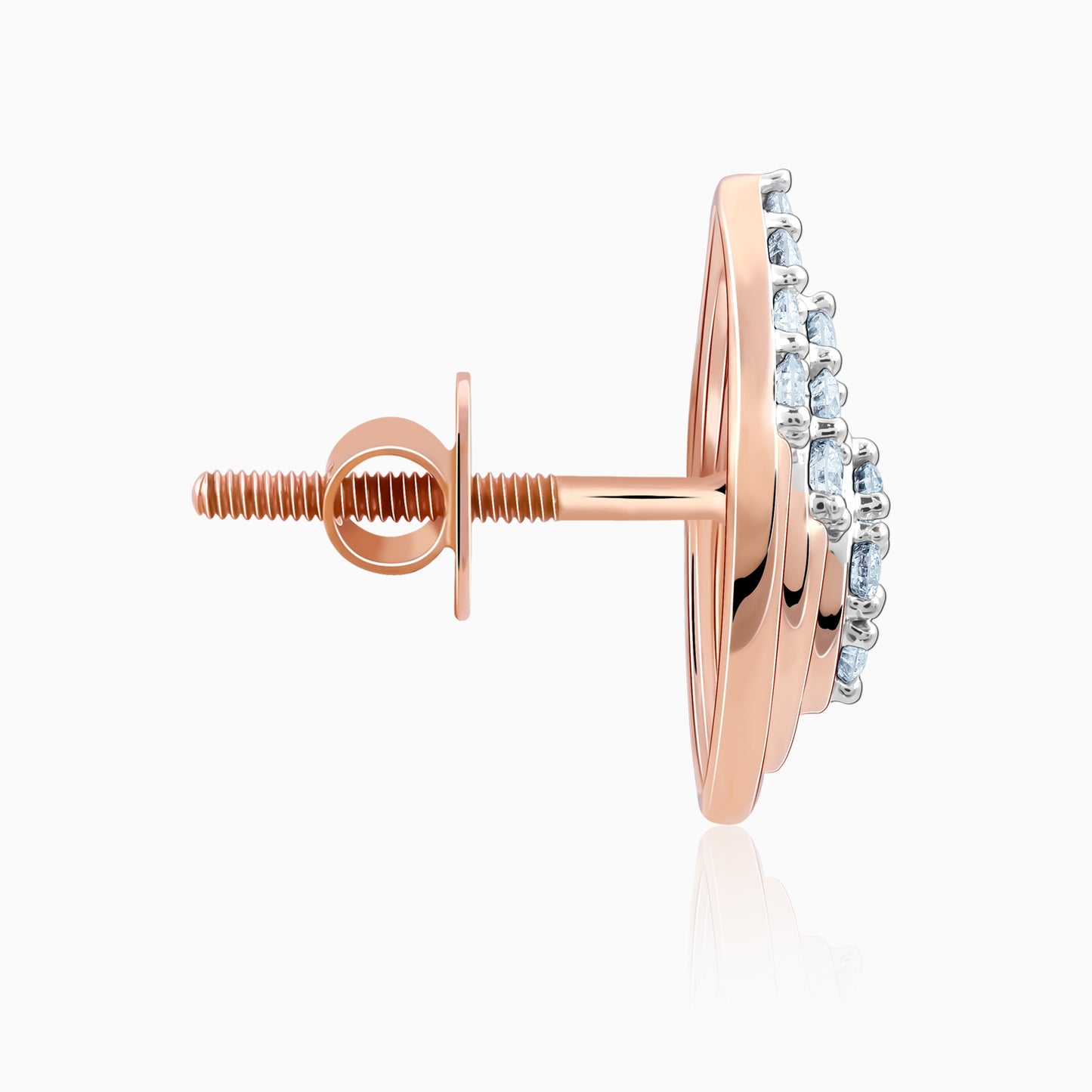 Rose Gold Opulent Bud Diamond Earrings