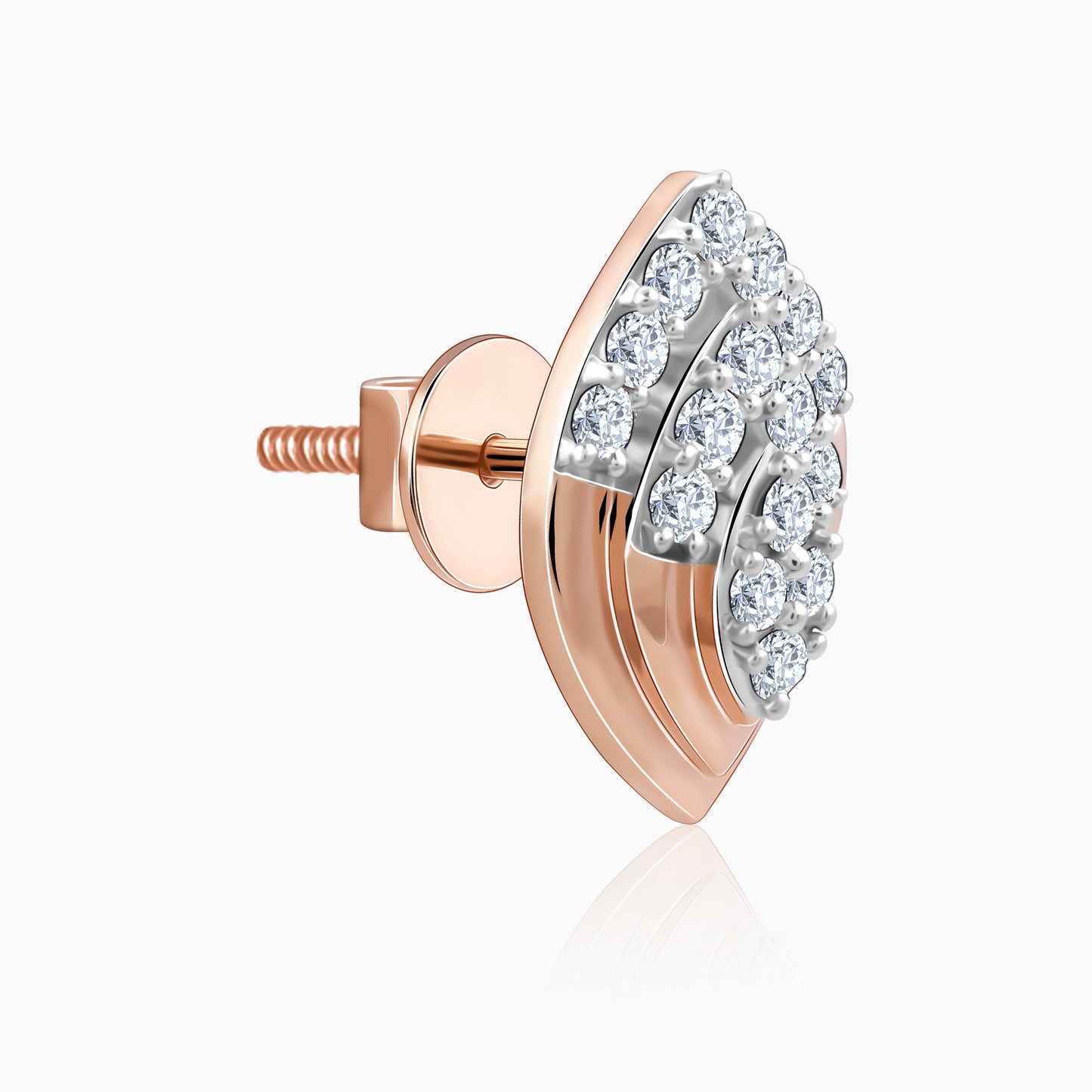 Rose Gold Opulent Bud Diamond Earrings