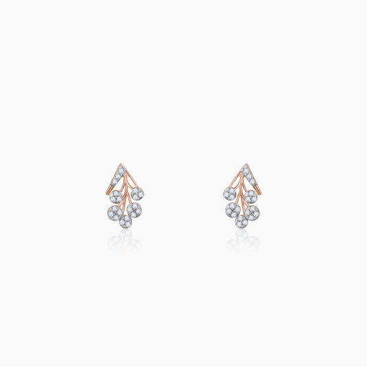 Rose Gold Cluster Diamond Earrings