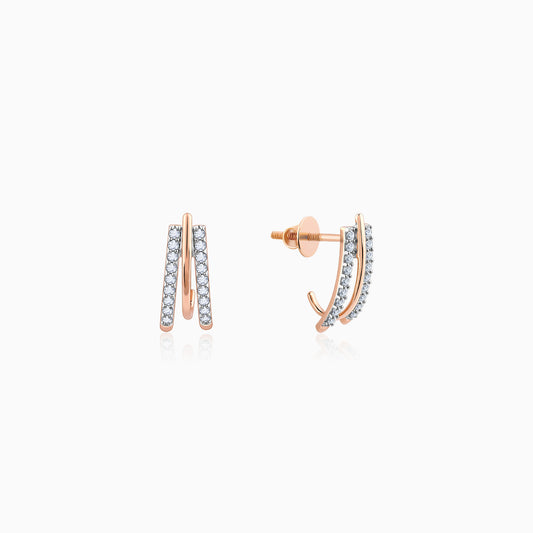 Rose Gold Saga Diamond Earrings