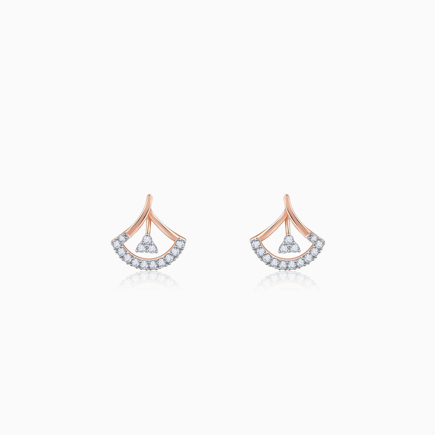 Rose Gold Sleek Diamond Earrings