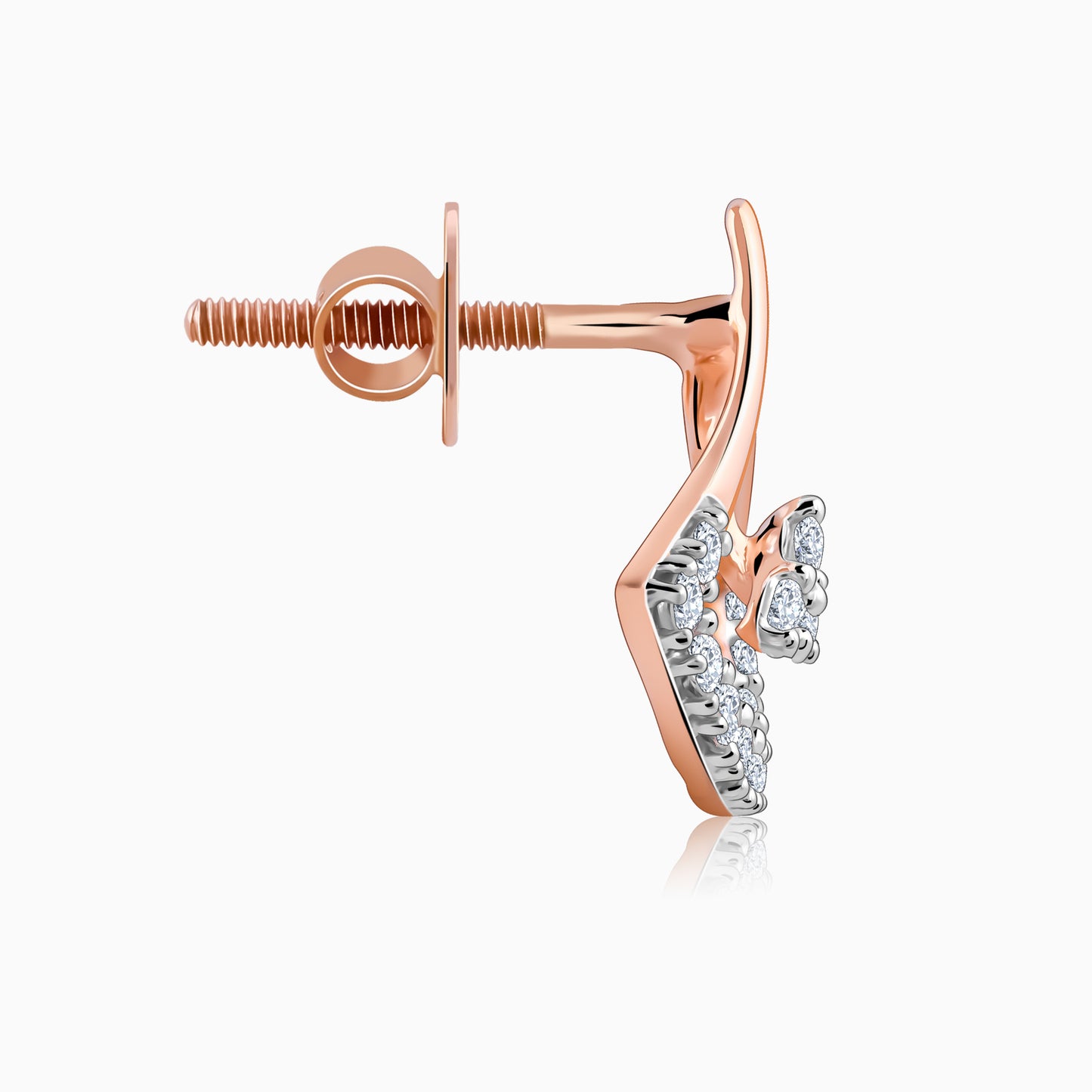 Rose Gold Sleek Diamond Earrings