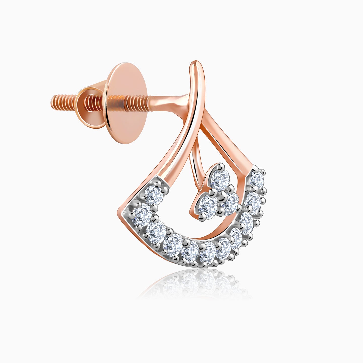 Rose Gold Sleek Diamond Earrings