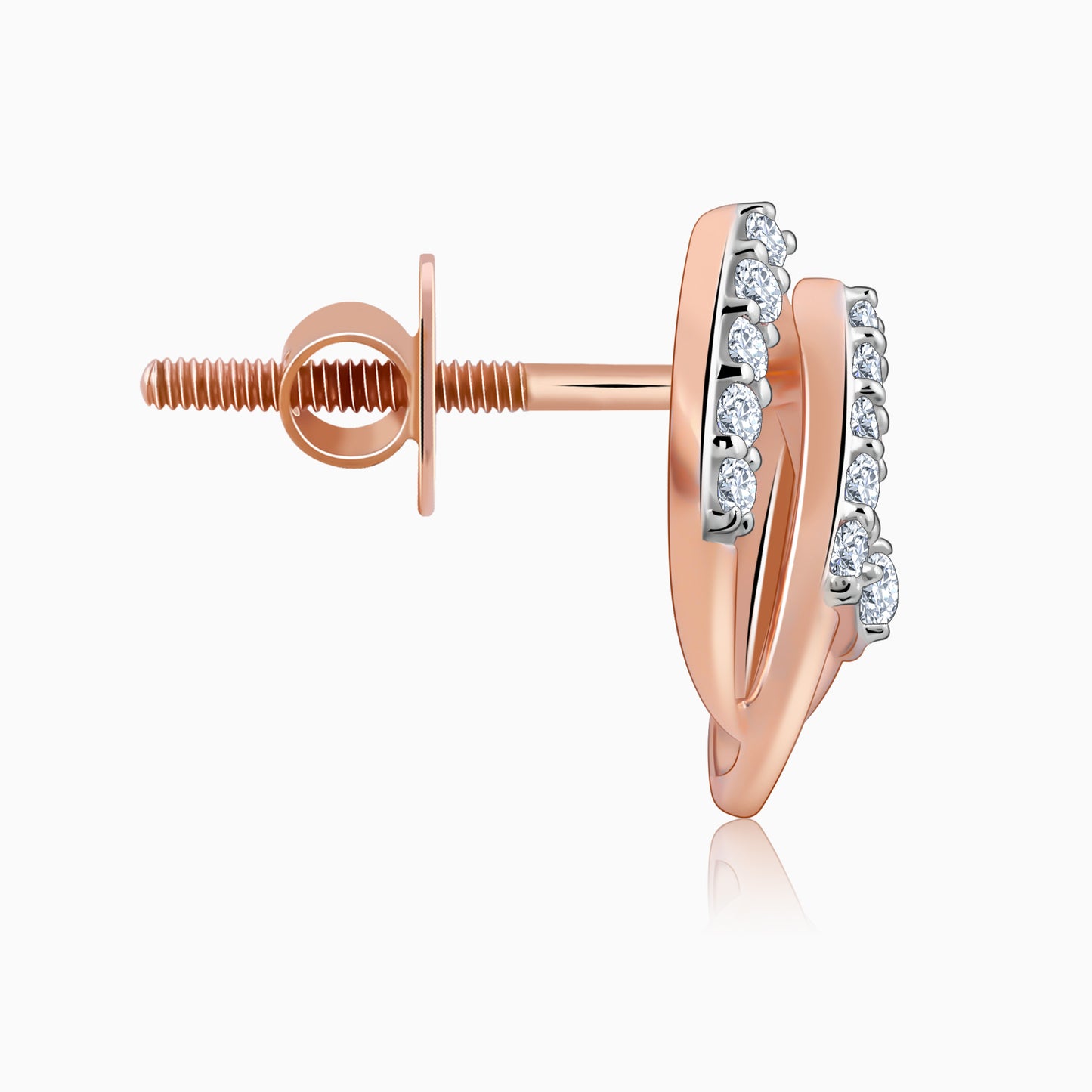 Rose Gold Dual Drop Diamond Earrings