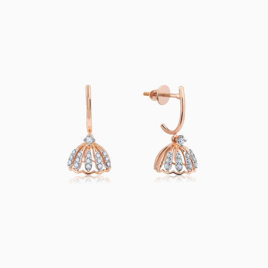 Rose Gold Diamond Jhumki Earrings