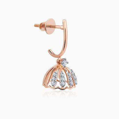 Rose Gold Diamond Jhumki Earrings