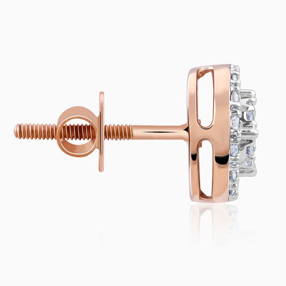 Rose Gold Classic Diamond Earrings