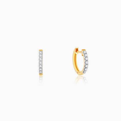 14K Gold Glowing Sphere Diamond Hoop Earrings