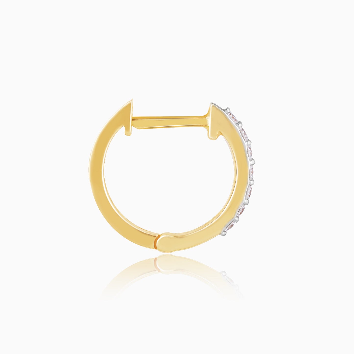 14K Gold Glowing Sphere Diamond Hoop Earrings