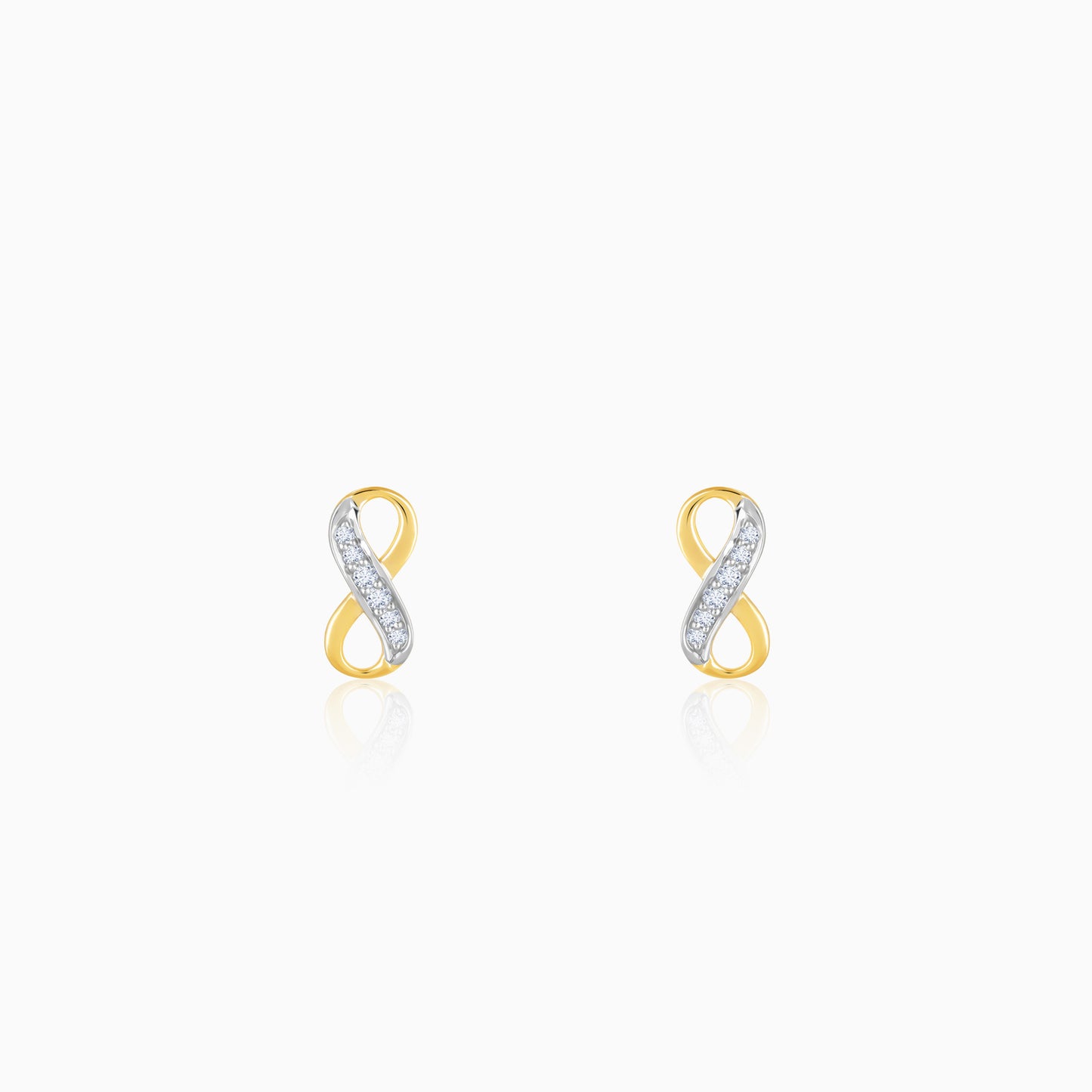 Gold Infinity Grace Diamond Stud Earrings