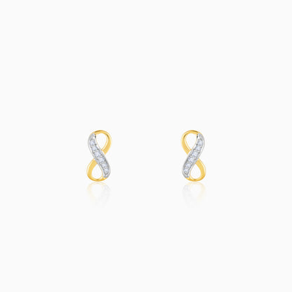 Gold Infinity Grace Diamond Stud Earrings