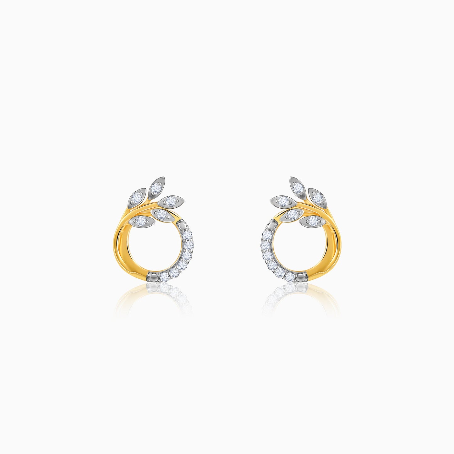 Gold Corsage Diamond Earrings