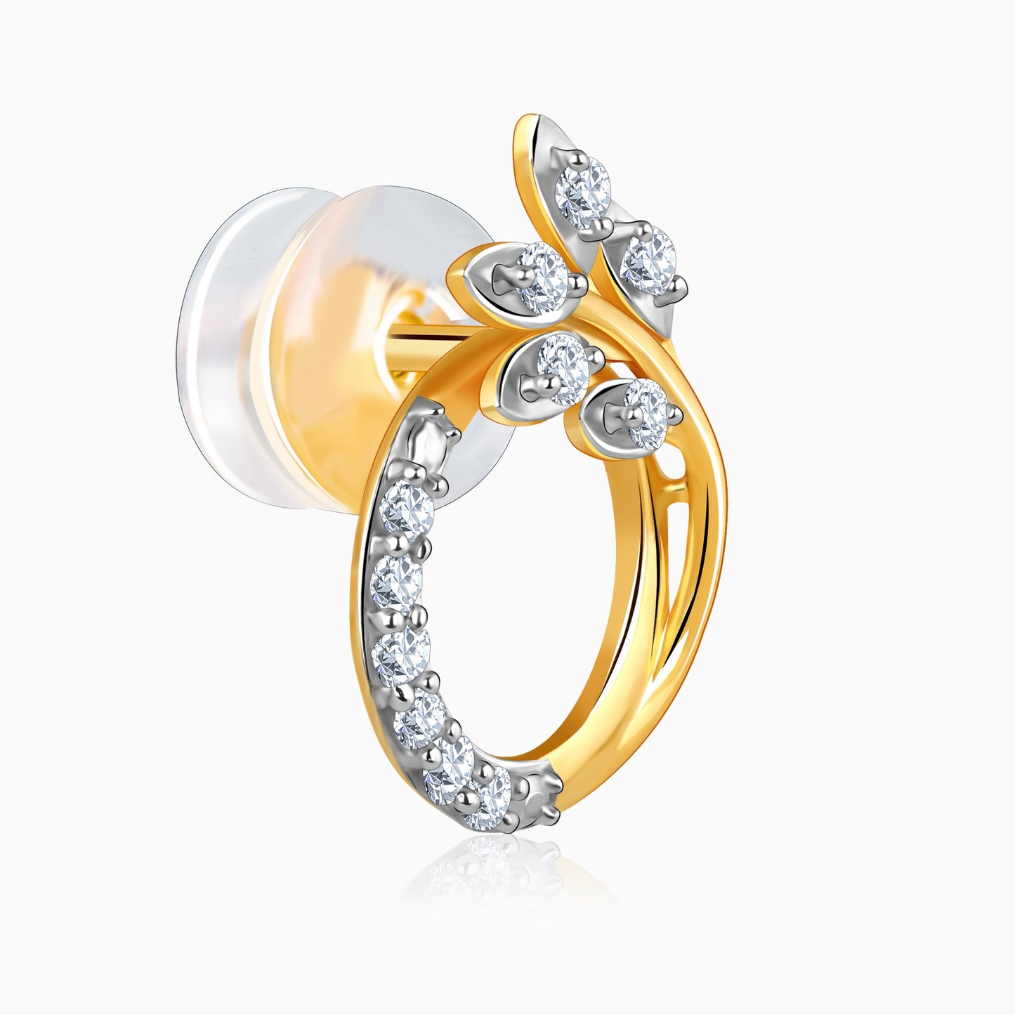 Gold Corsage Diamond Earrings