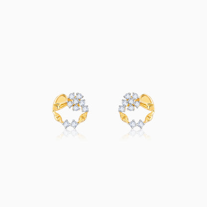 Gold Unfurl Diamond Earrings