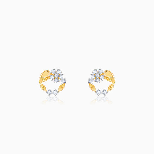 Gold Unfurl Diamond Earrings