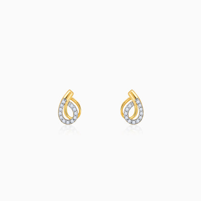 Gold Ovale Diamond Earrings