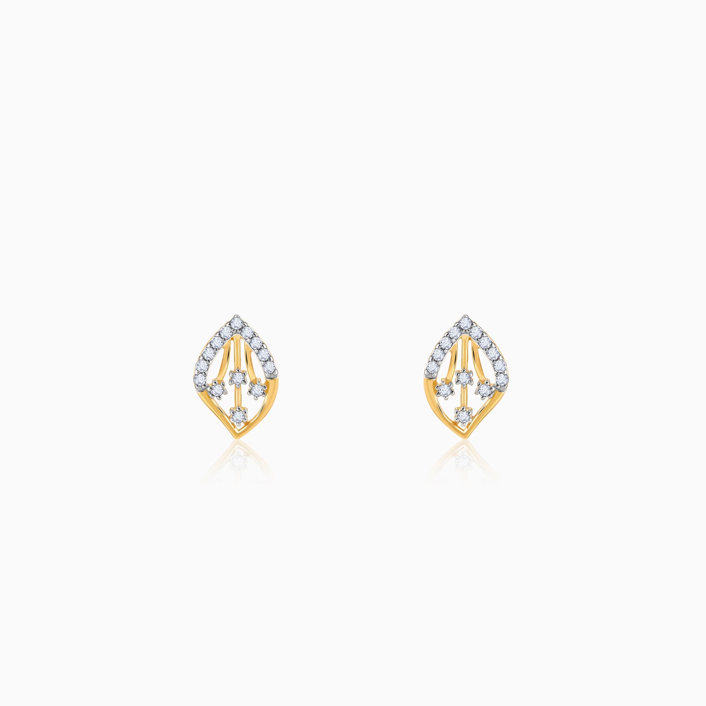 Gold Feuille Diamond Earrings