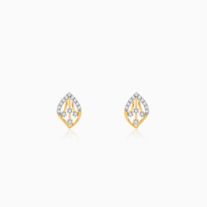 Gold Feuille Diamond Earrings