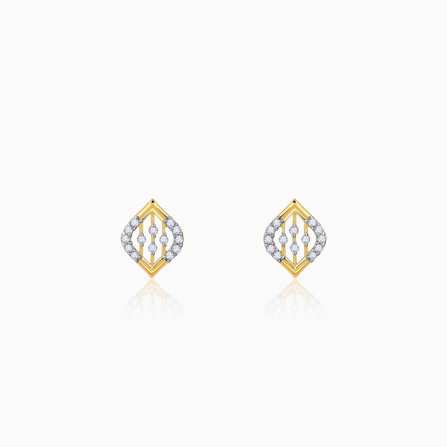 Gold Blad Diamond Earrings