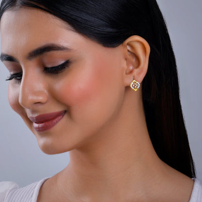 Gold Blad Diamond Earrings