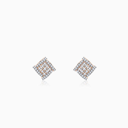 Rose Gold Quadratisch Diamond Earrings