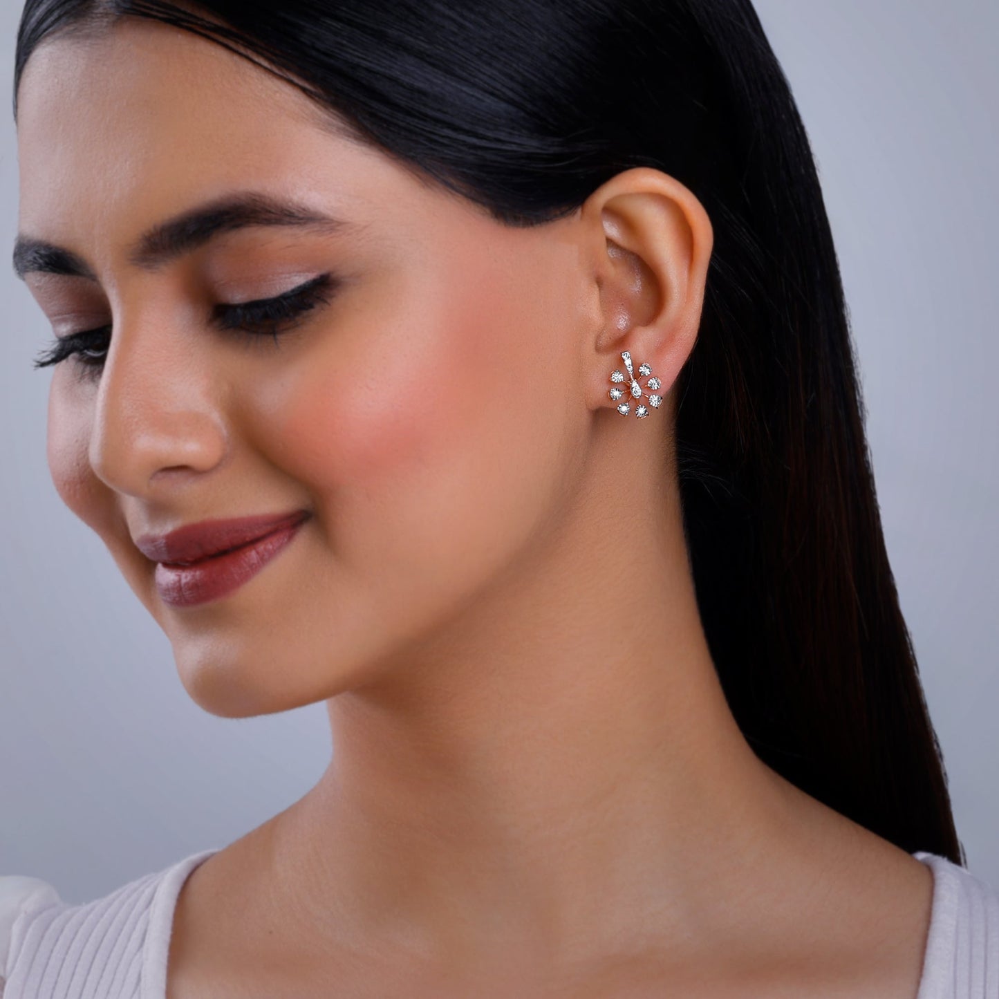 Rose Gold Sinhaparni Diamond Earrings