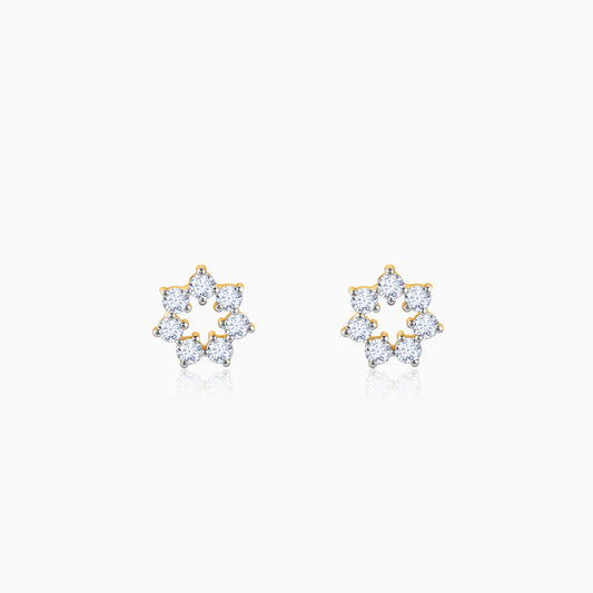 Gold Aureole Diamond Studs