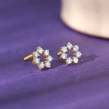 Gold Aureole Diamond Studs