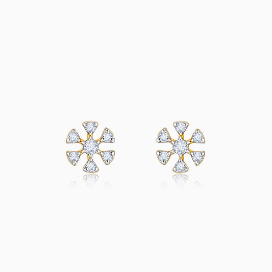 Gold Floret Diamond Studs