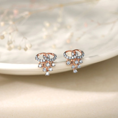 Rose Gold Royal Diamond Stud Earrings