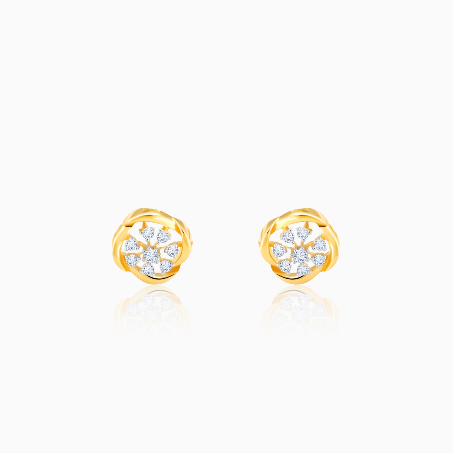 Gold Beauty In Nature Diamond Earrings