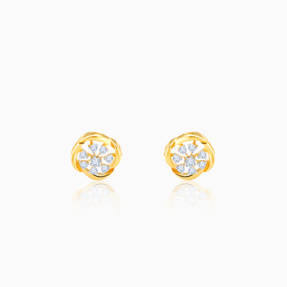 Gold Beauty In Nature Diamond Earrings