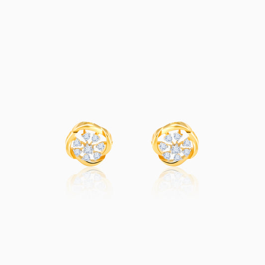 Gold Beauty In Nature Diamond Earrings