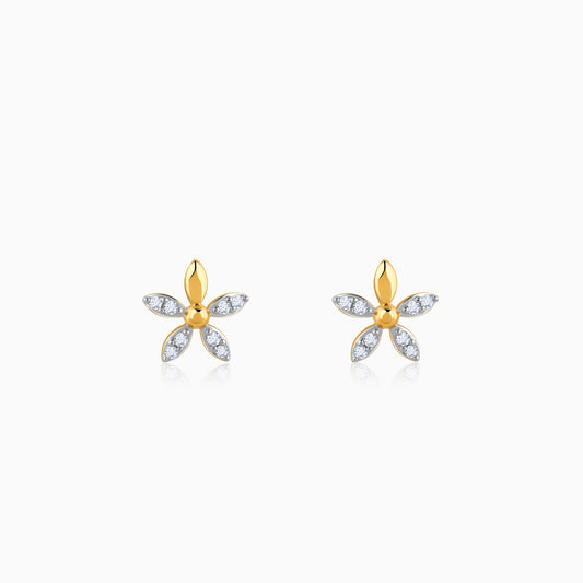 Gold Geranium Diamond Earrings