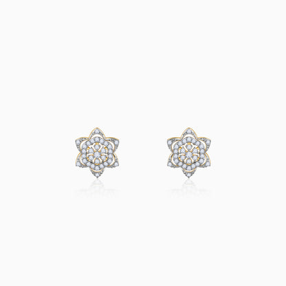 Gold Bright Burst Diamond Earrings