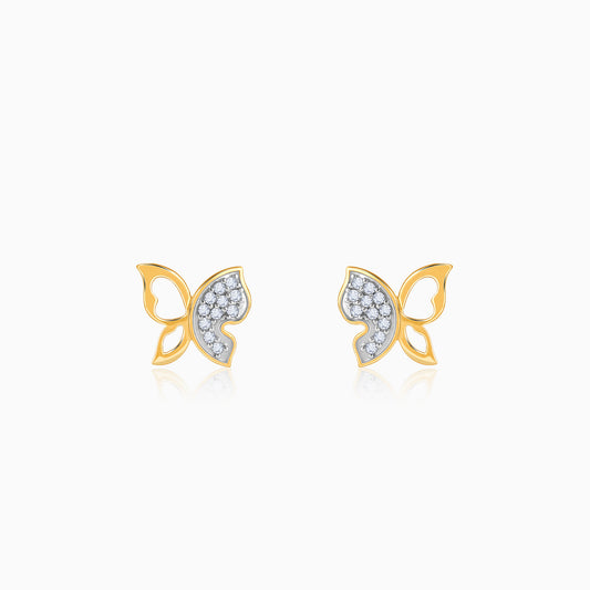 Gold Vlinder Diamond Earrings