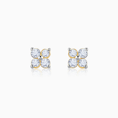 Gold Adorable Floret Diamond Studs made with lab grown diamonds