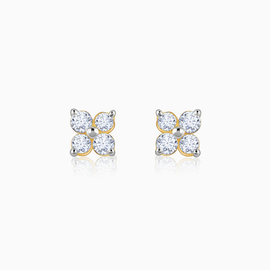 Gold Adorable Floret Diamond Studs made with lab grown diamonds