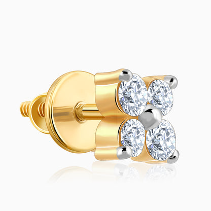 Gold Adorable Floret Diamond Studs