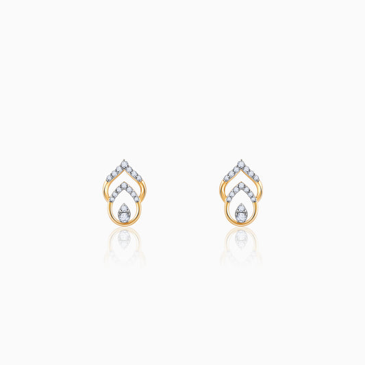 Gold Leafy Elegance Diamond Earrings