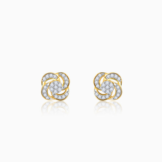 Gold Blume Diamond Earrings