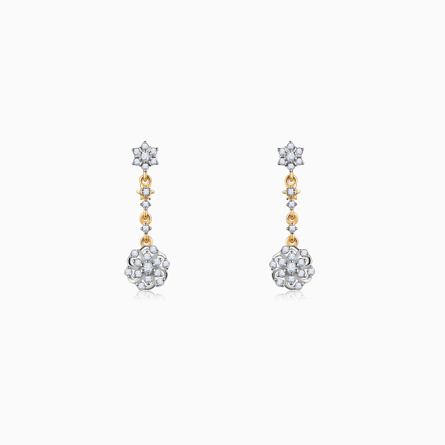 Gold Ageratum Diamond Earrings