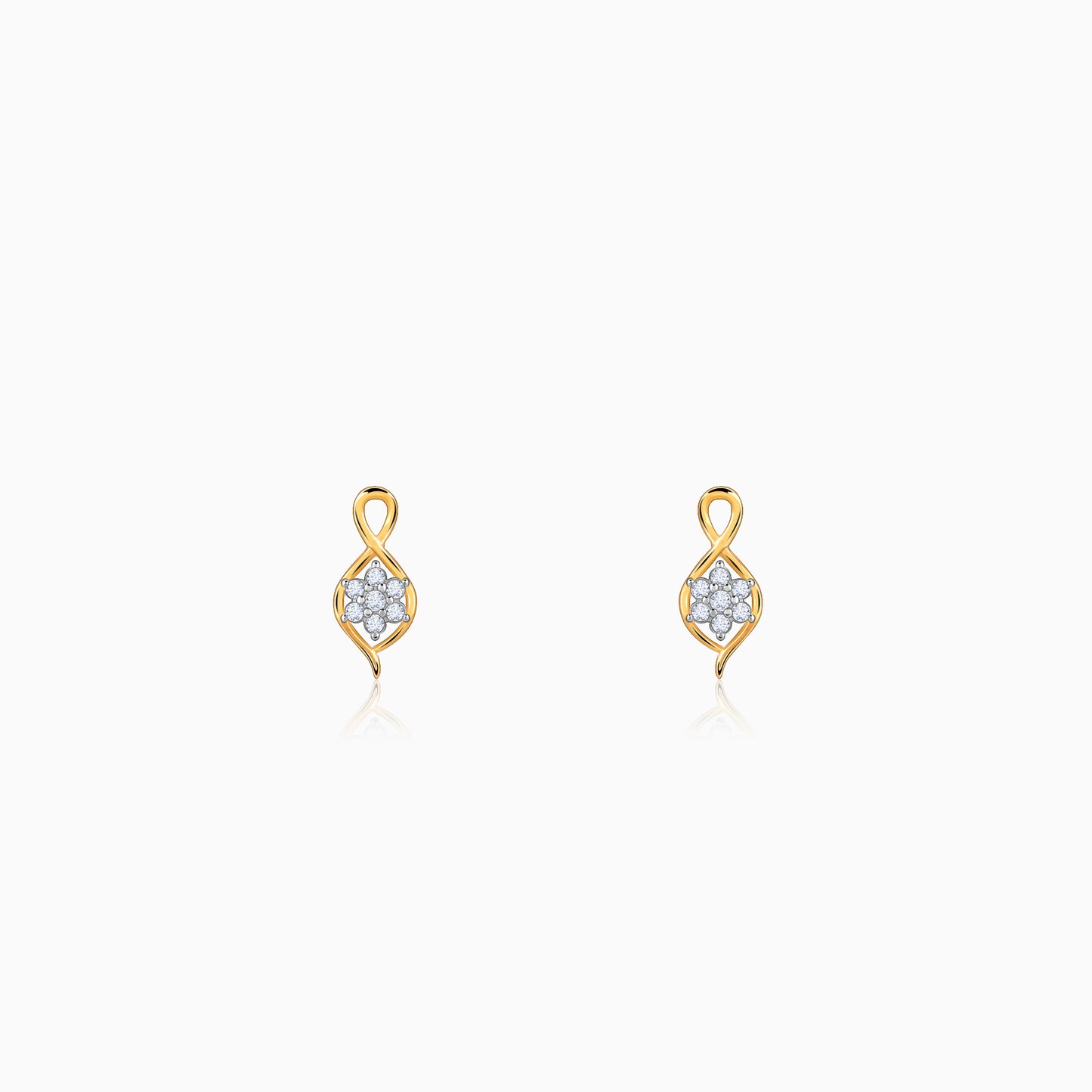 Gold Pure Flora Diamond Earrings