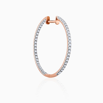 Rose Gold Shine Hoop Dimaond Earrings