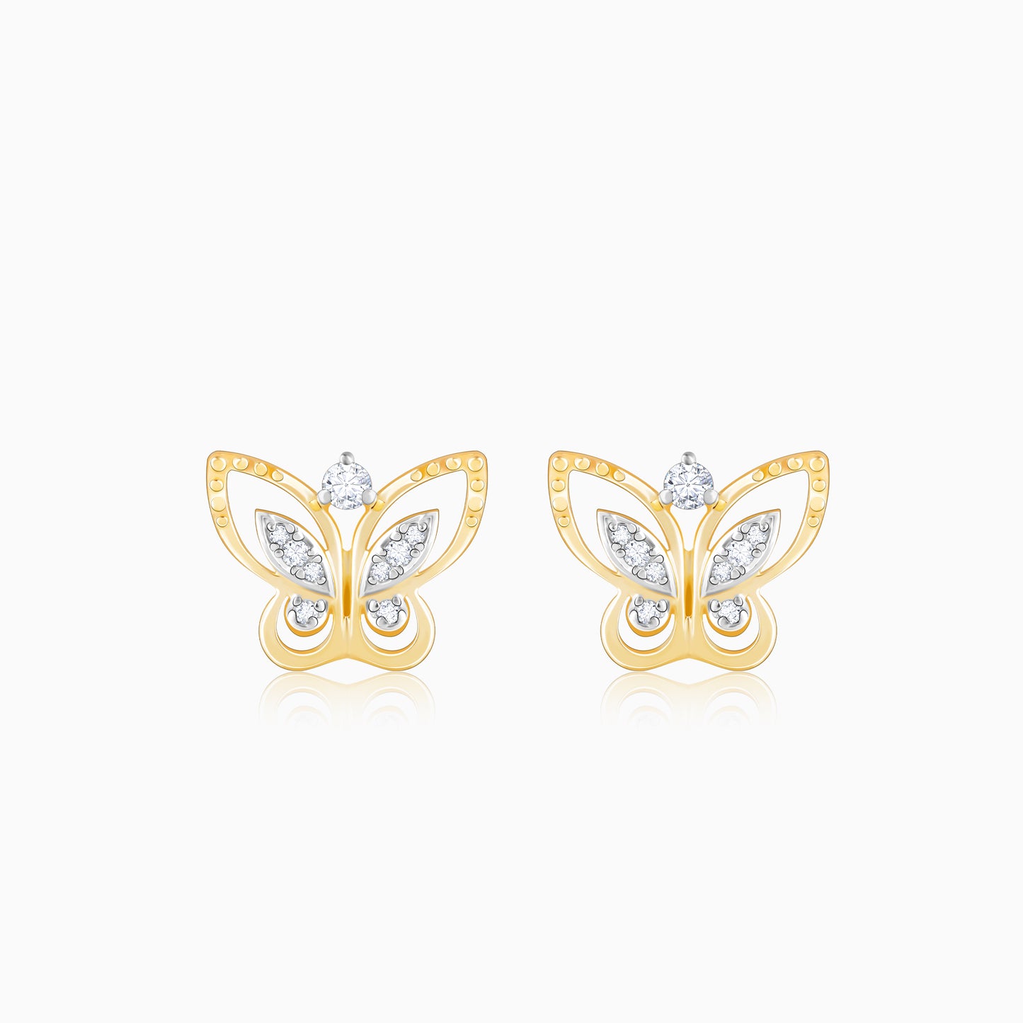 Gold Butterfly Diamond Earrings