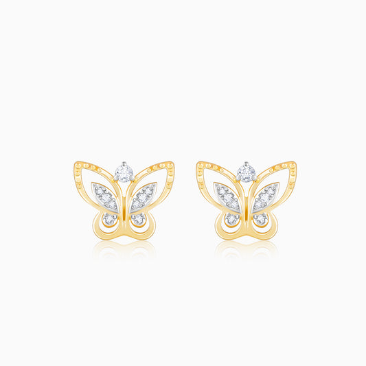 Gold Butterfly Diamond Earrings